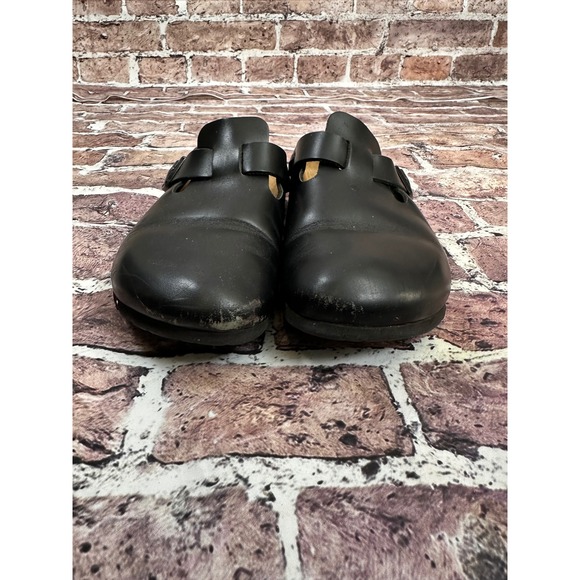 Birkenstock Boston Black Leather Clogs Women's Size EU 40 US 9 Classic Footbed - Picture 2 of 11